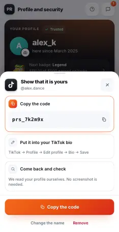 The code for your profile